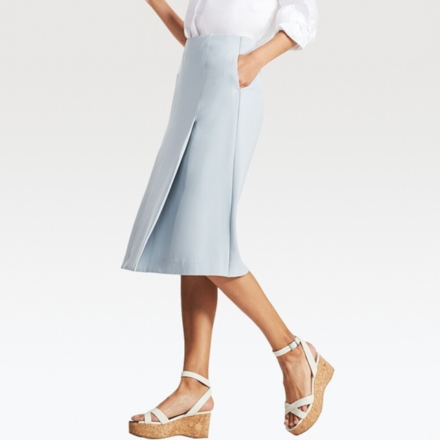 WOMEN ハイウエストドレープラップスカート（丈70～72cm）