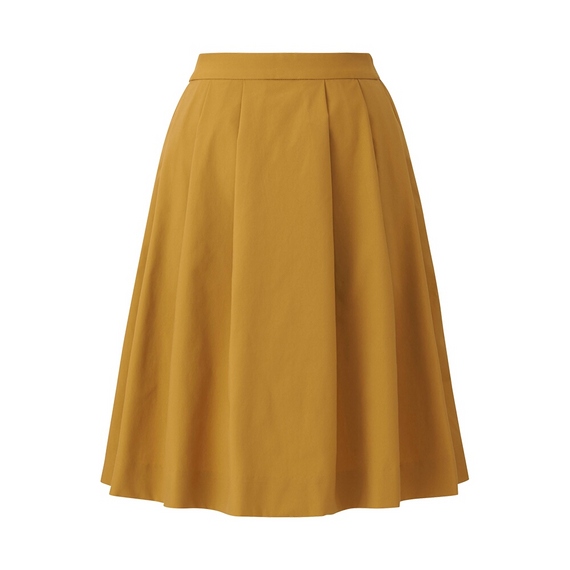 WOMEN ハイウエストドライストレッチタックスカート（丈55～57cm）