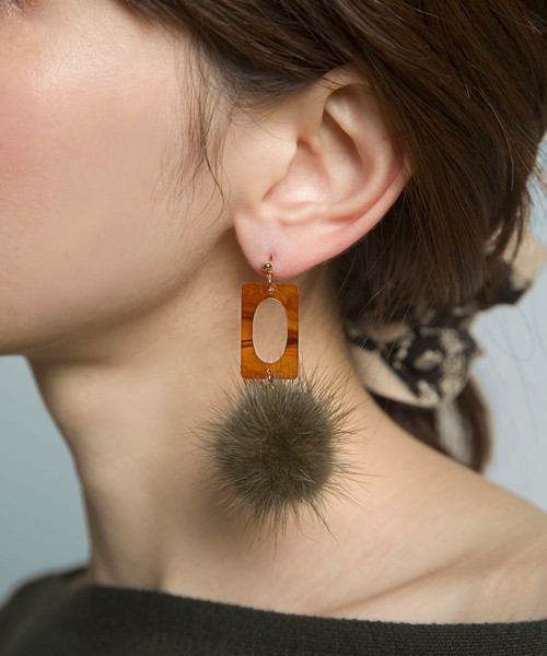 リアルファー×プレートピアス