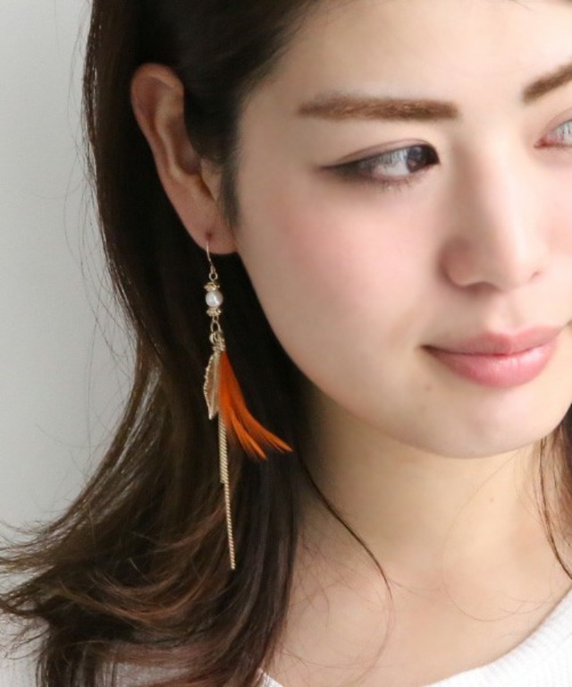 リアルフェザー×チェーンピアス