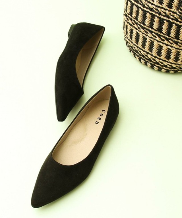coen ポインテッドフラットパンプス