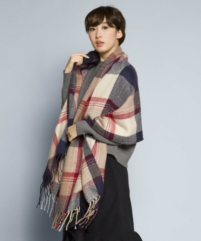 チェック大判ストール