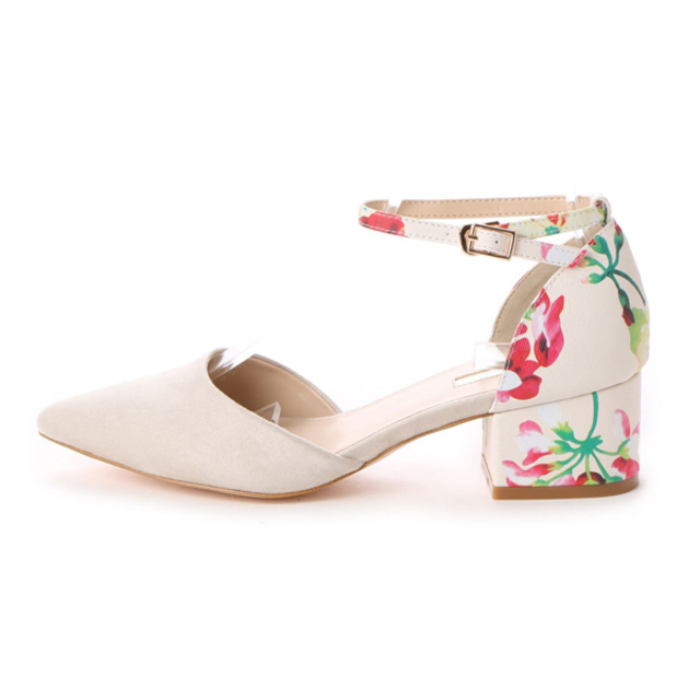 ブロックヒールセパレートパンプス