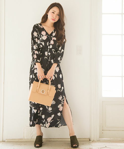 MERCURYDUO チューリップマキシシャツワンピース