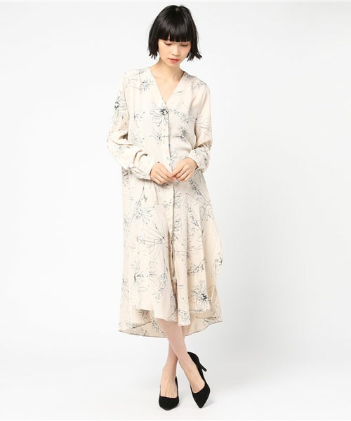 Narcissus フラワープリントワンピース