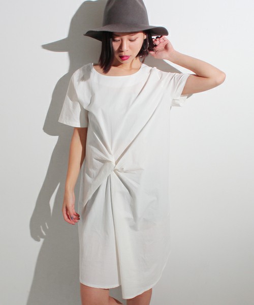 Settimissimo サイドツイストデザインワンピース