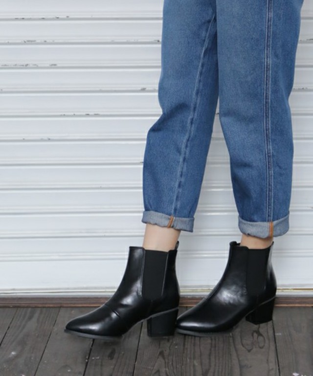 SESTO チャンキーヒールのサイドゴアブーツ