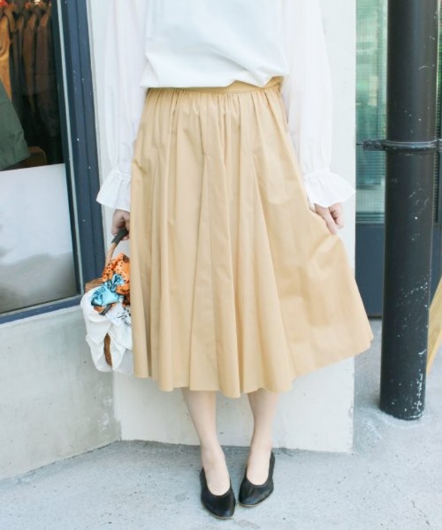 SLOBE IENA コットンカラーミディスカート