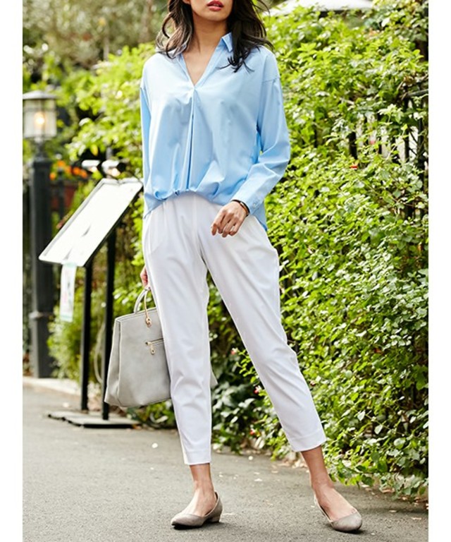 FABIA タックジャージーテーパードパンツ