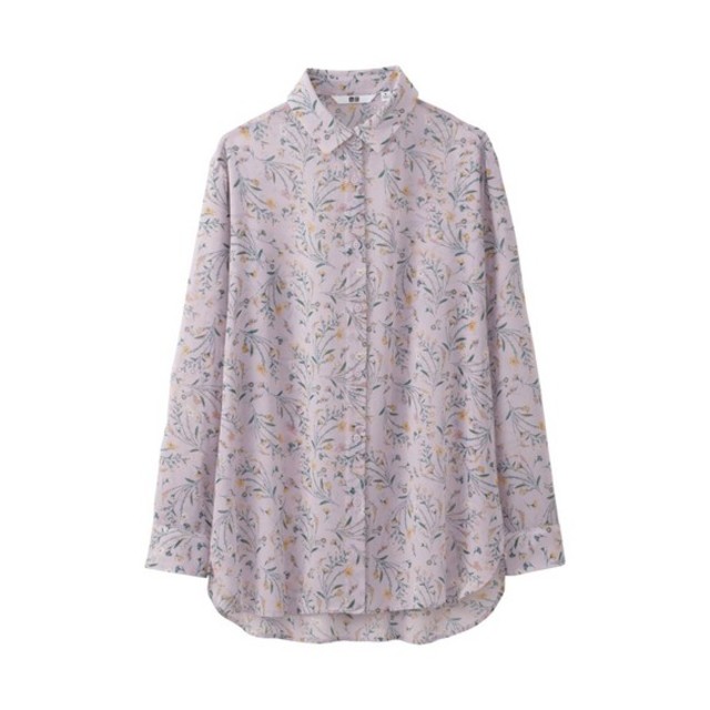 シフォンプリントブラウス（長袖）