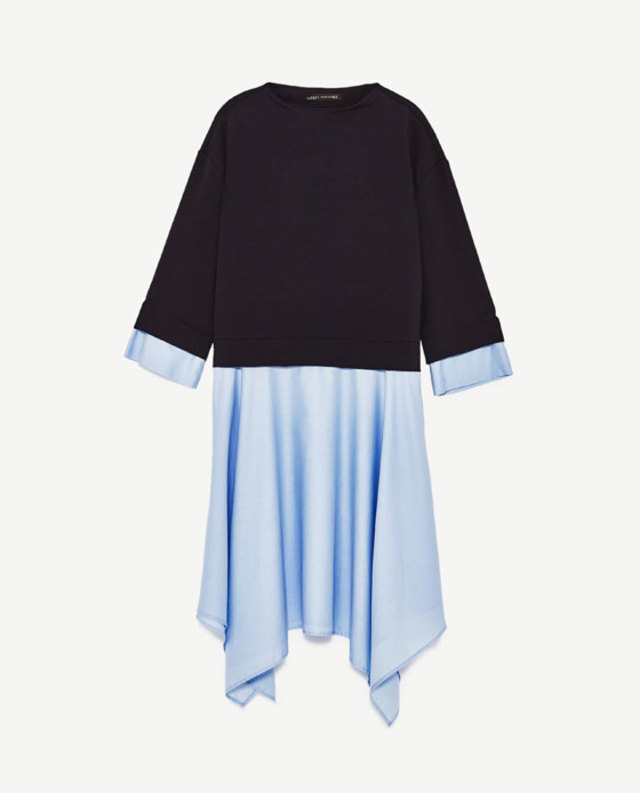 コントラストデザインワンピース