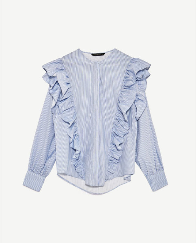 フリルポプリンブラウス