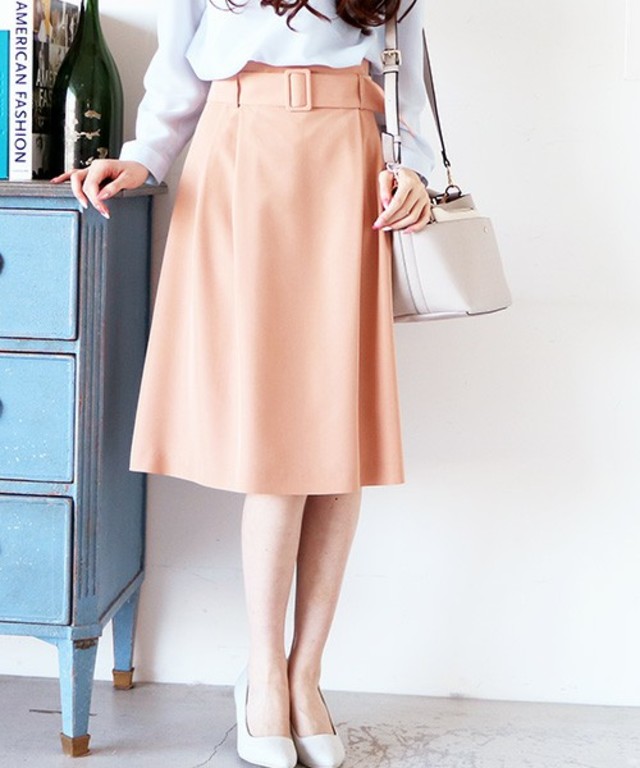 N. / ベルトタックフレアスカート