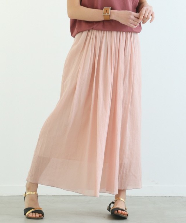 Rouge vif / ギャザーロングスカート