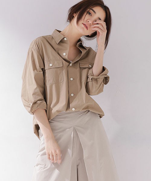 nano・universe　 Wポケットミリタリーワイドシャツ