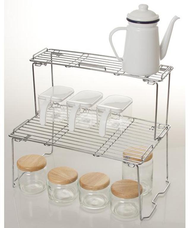 折りたたみ式　キッチンラックNT 積み重ね棚