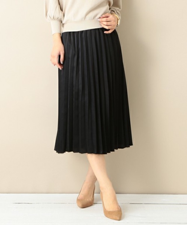 BEAMS LIGHTS ウォッシャブル マットラメ プリーツスカート