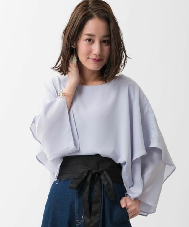 2WAY ダブルラッフルブラウス