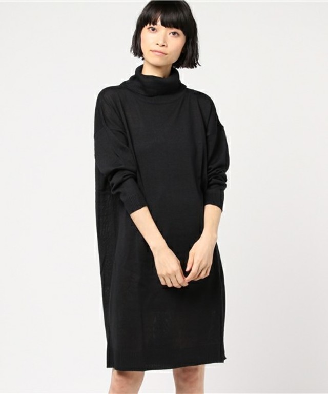 タートルカシミヤタッチニットワンピ
