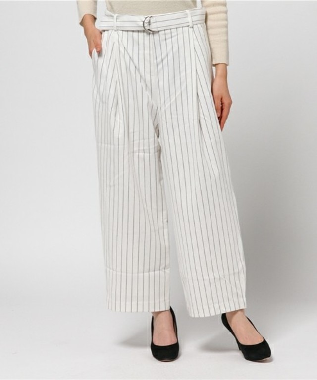 AZUL by moussy　ストライプセンタープレスワイドパンツ