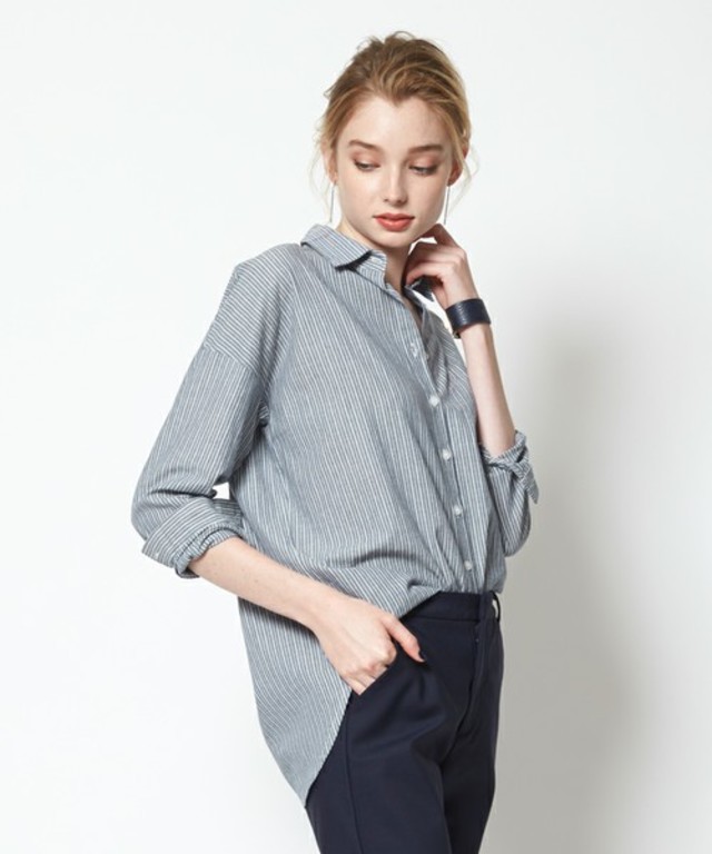 ストライプオーバーシャツ