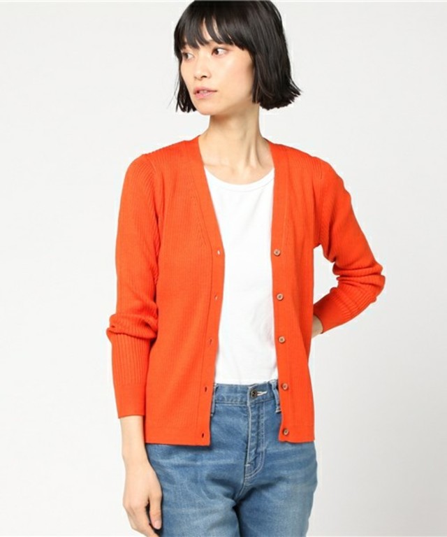 C/SiリブVカーディガン