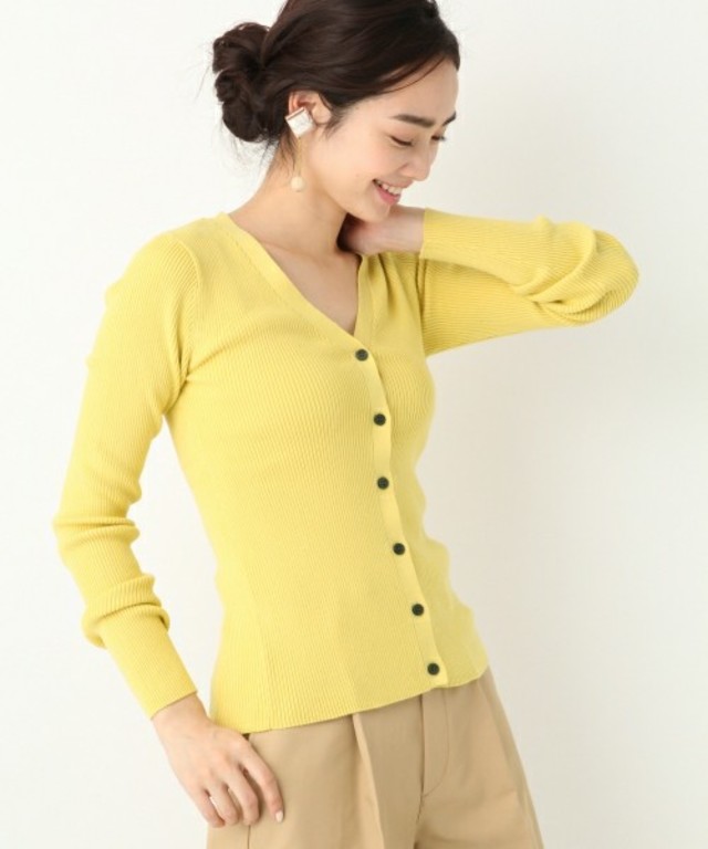 14GCリブVネックカーディガン