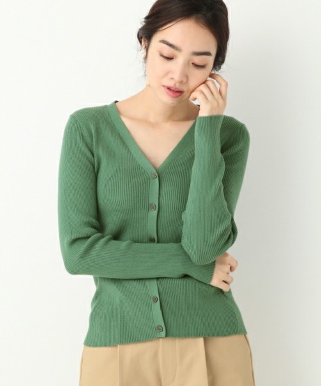 14GCリブVネックカーディガン