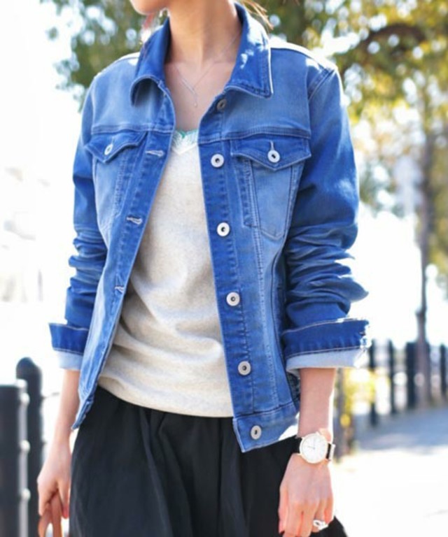 antiqua ヴィンテージ加工カットデニムジャケット