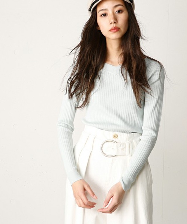 MOUSSY V NECK RIB KNIT