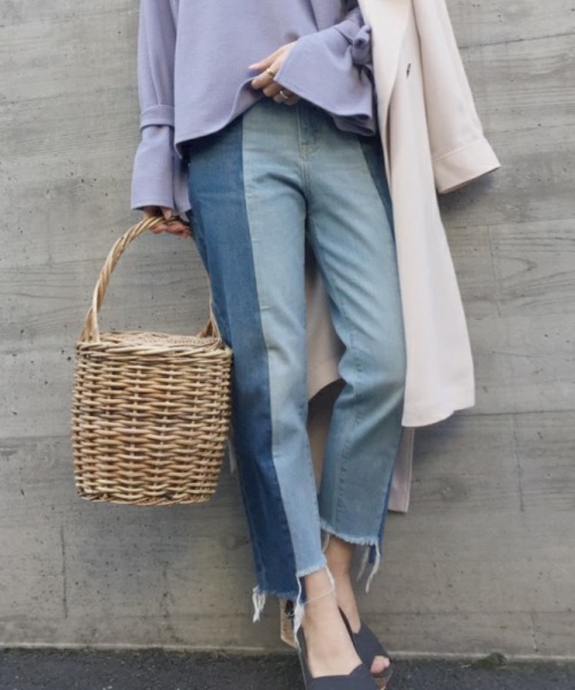 リメイクデニムダメージスリムパンツ