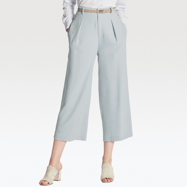 ドレープワイドアンクルパンツ（ブルー）