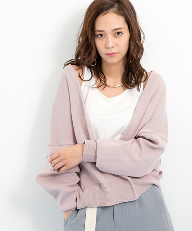 2WAYバッククロスミドルドルマンカーデ