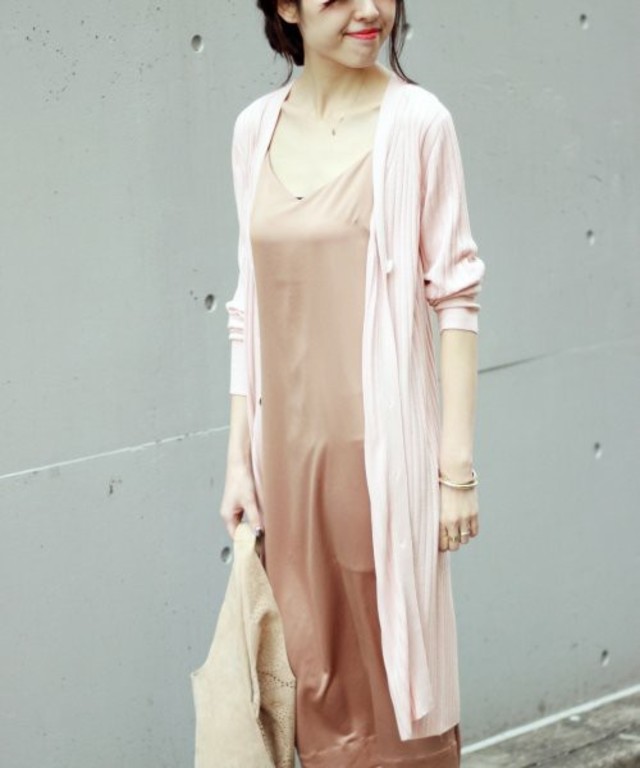 ワイドリブ V カーディガン