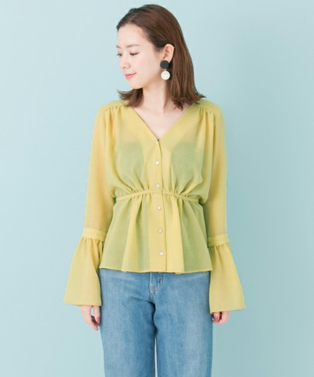 URBAN RESEARCH UR 前開き袖フレアブラウス