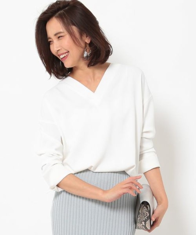 ROPE' mademoiselle バックリボンVネックブラウス