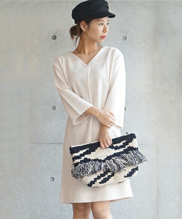 【laboratory work】リラックスコクーン Vネックワンピース