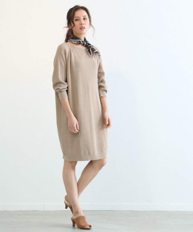 Rouge vif 2WAY畦編みカーディガン・ワンピース