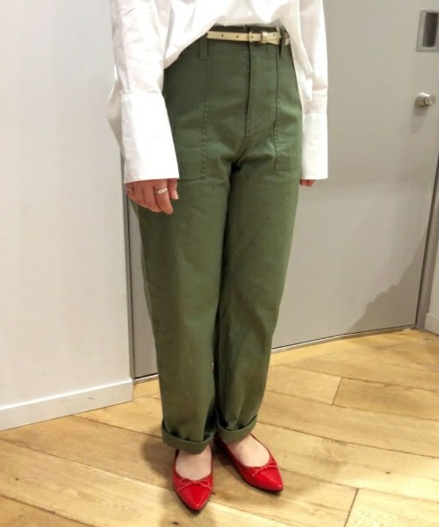 le.coeur blanc バックサテンベイカーパンツ