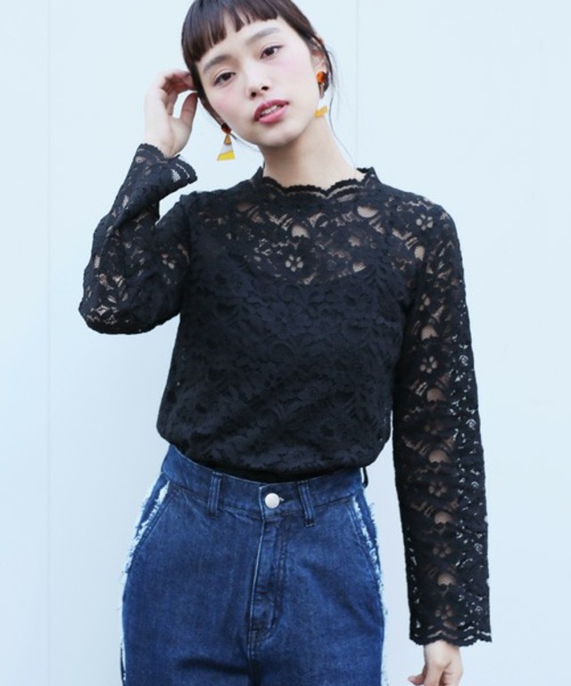 LOWRYS FARM カットレースハイネック