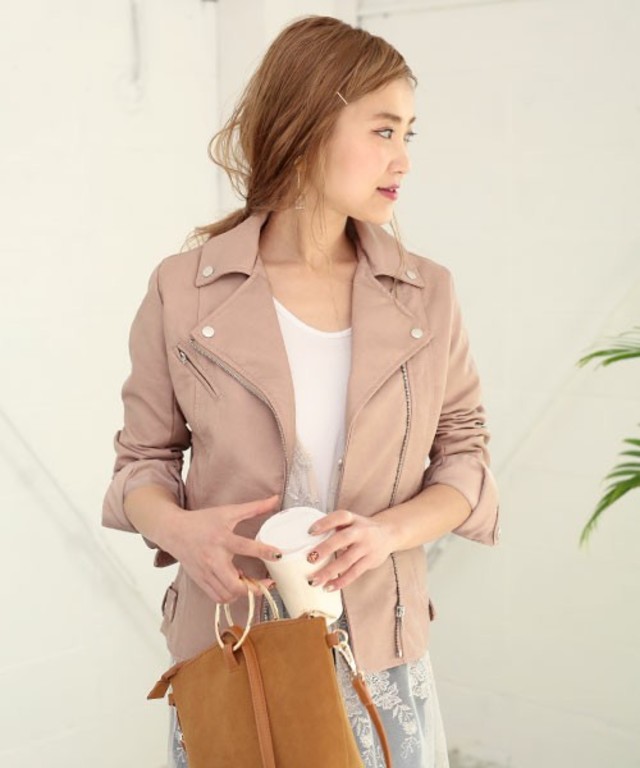 select MOCA / フェイクレザーライダースジャケット