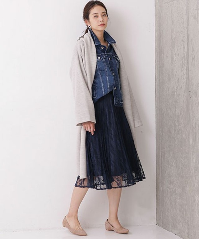 nano･universe レースプリーツスカート