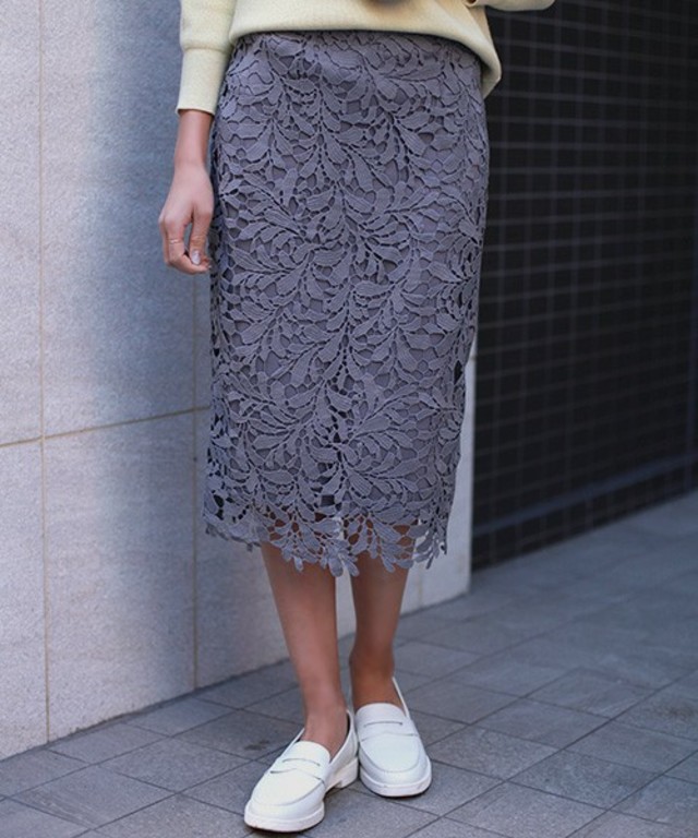 LUXE クラッシーレースペンシルスカート