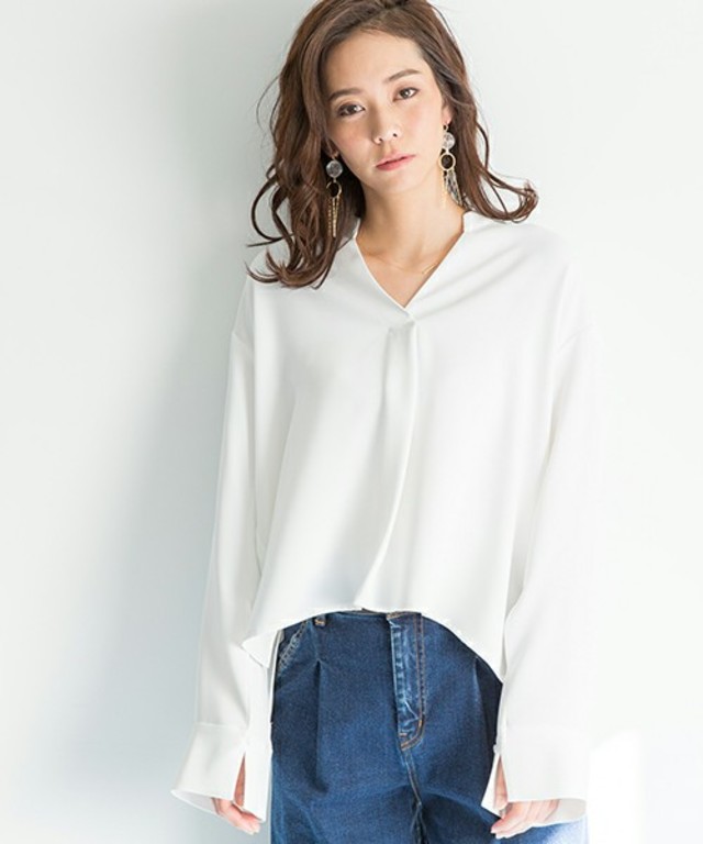 STUDIOUS スキッパールーズブラウス