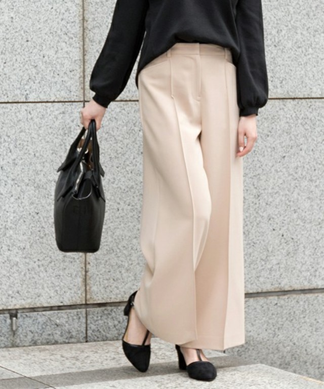 NATURAL BEAUTY BASIC  ダブルクロスフレアワイドパンツ