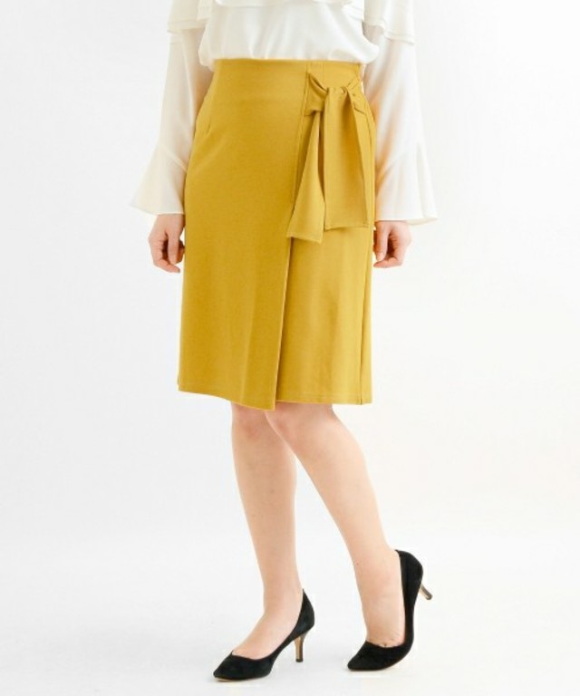 Perle Peche カットタイトスカート