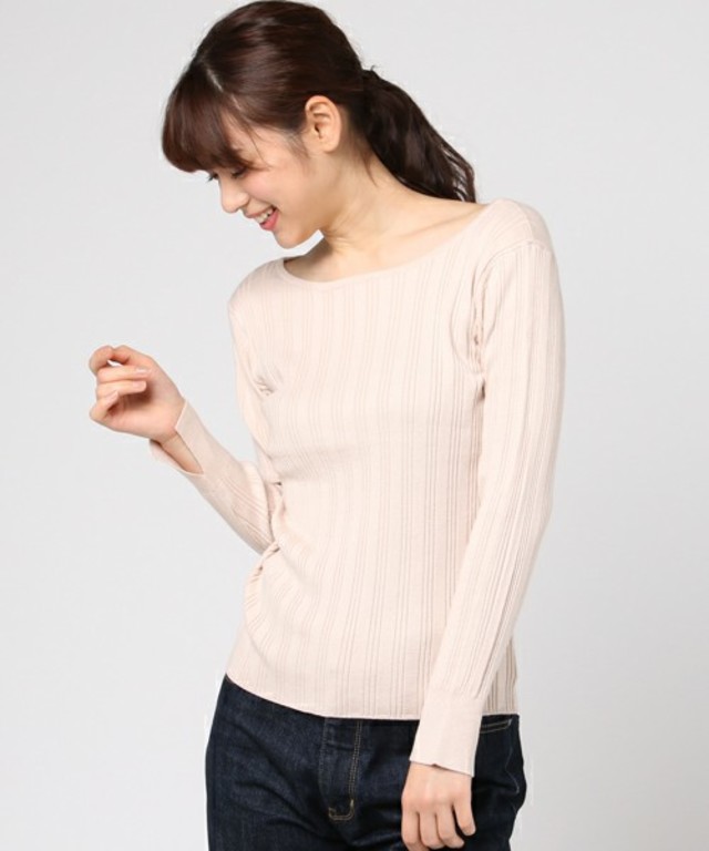 un dix cors シルク混リブプルオーバーニット