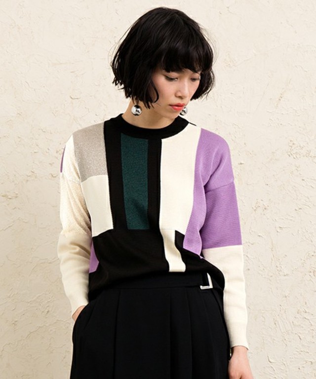 UNITED TOKYO カラーブロックニット