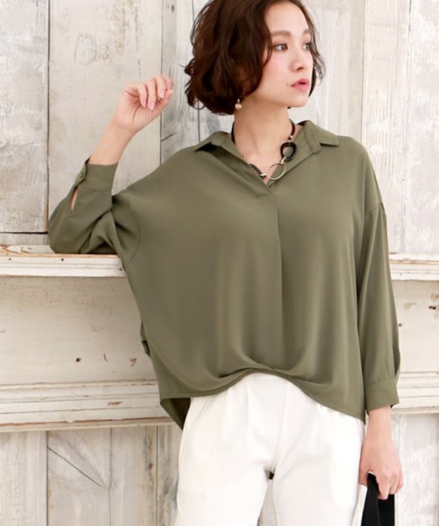 とろみシャツトップス