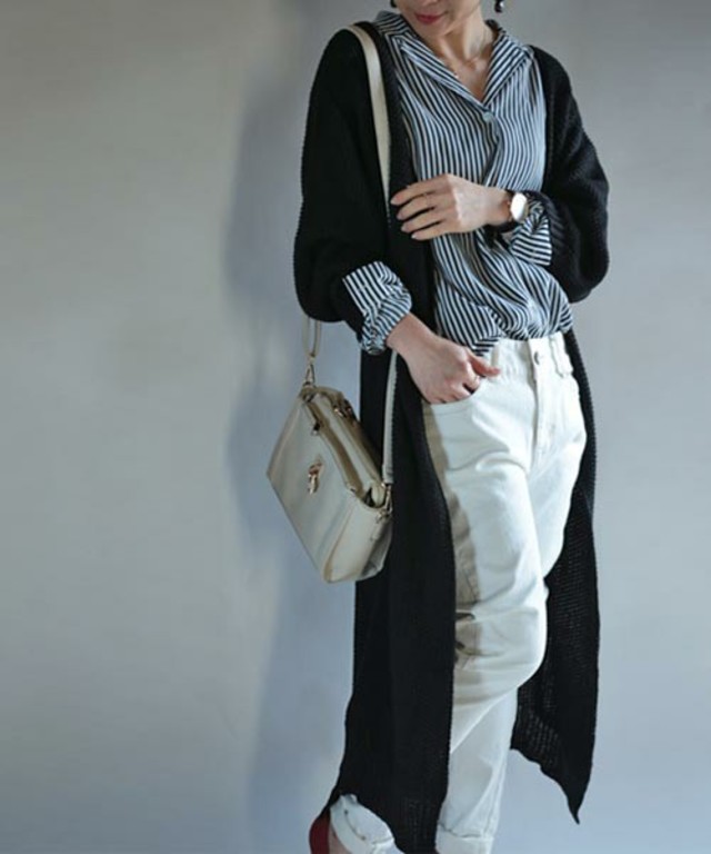 antiqua　ロングニットカーデ